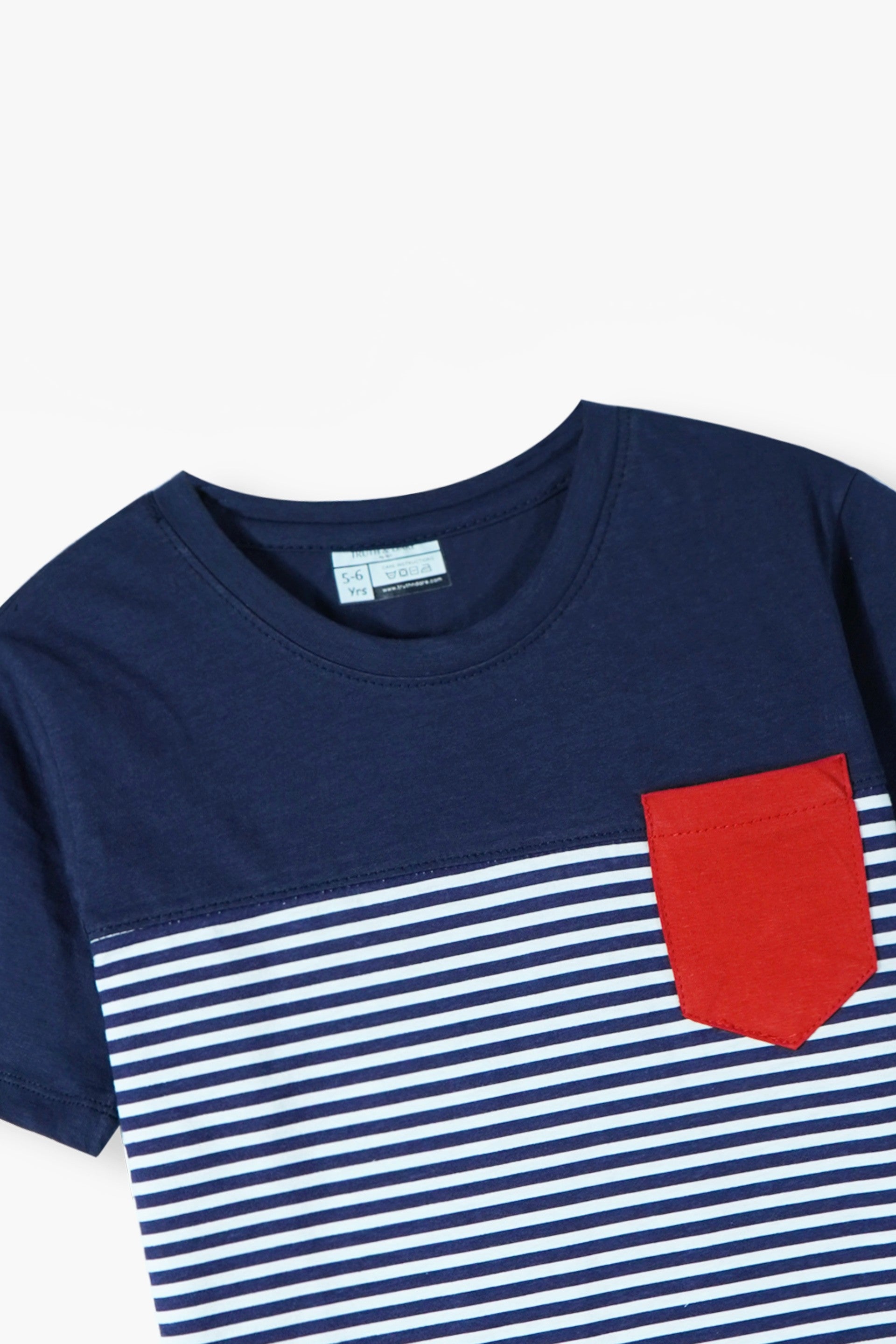 Unisex Striped Patched Pocket Tee