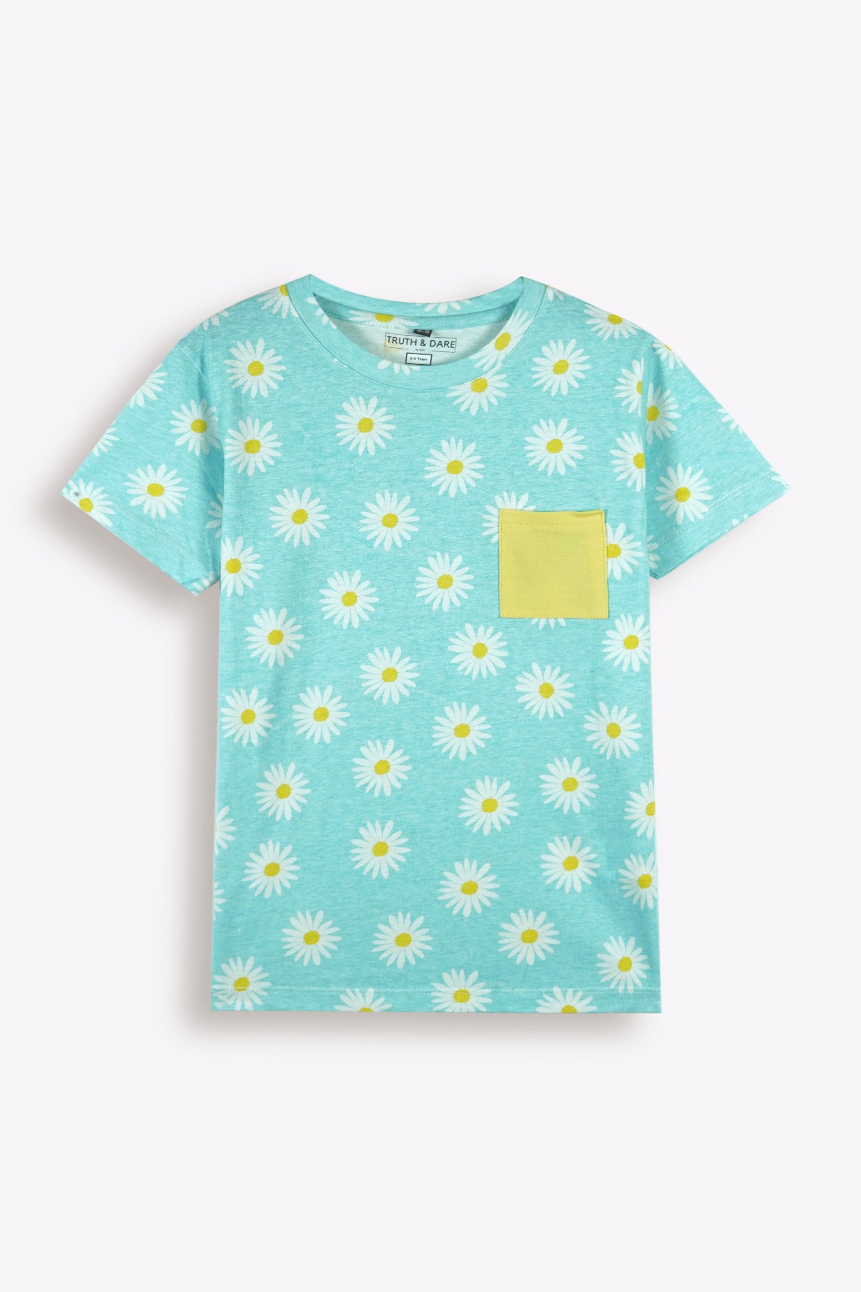 Girls Printed T-Shirt and Shorts with Contrast Pocket