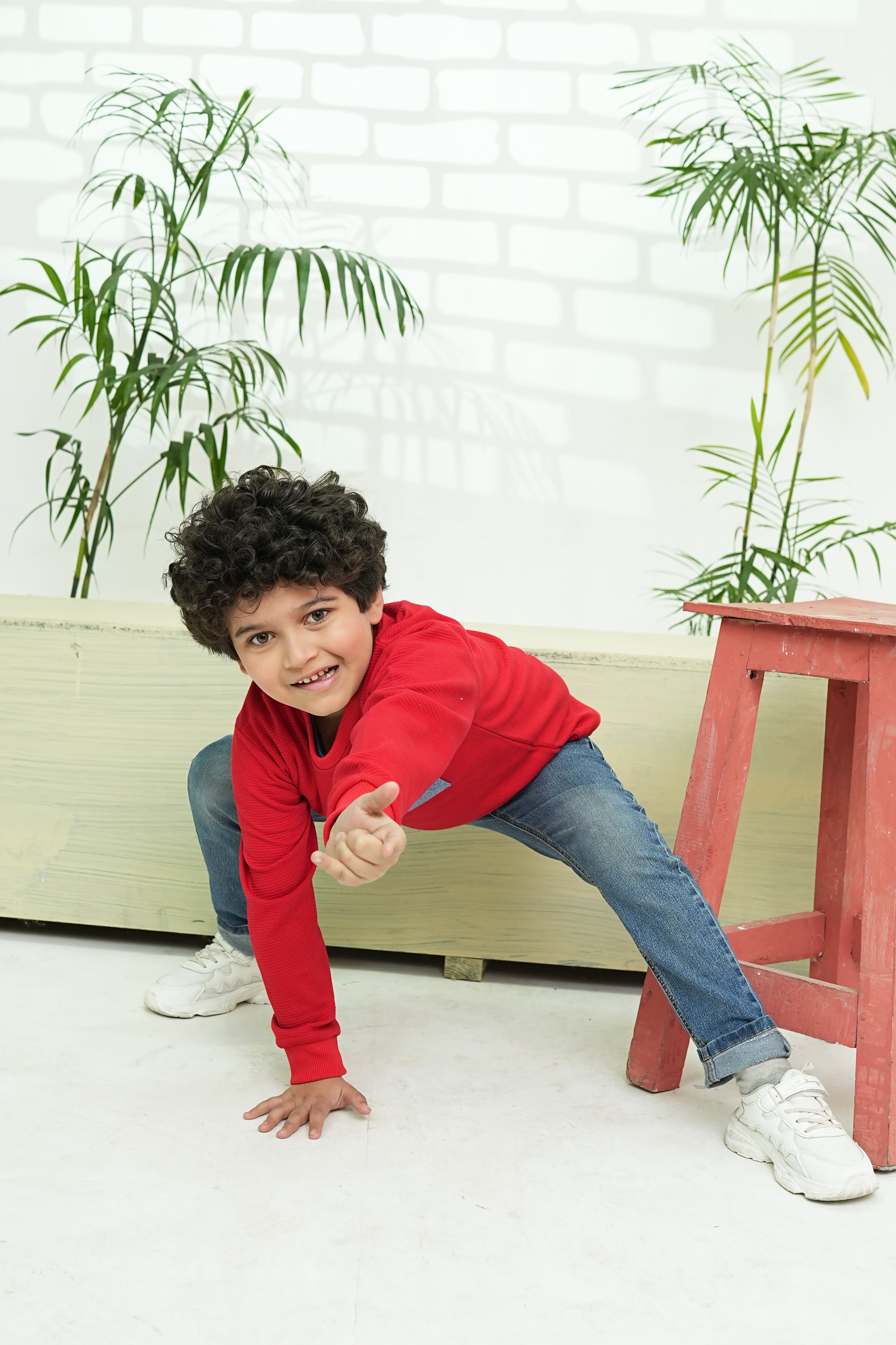 Kids Red Pocket Sweatshirt
