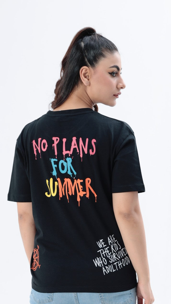 No Plans for Summers - Black Tshirt