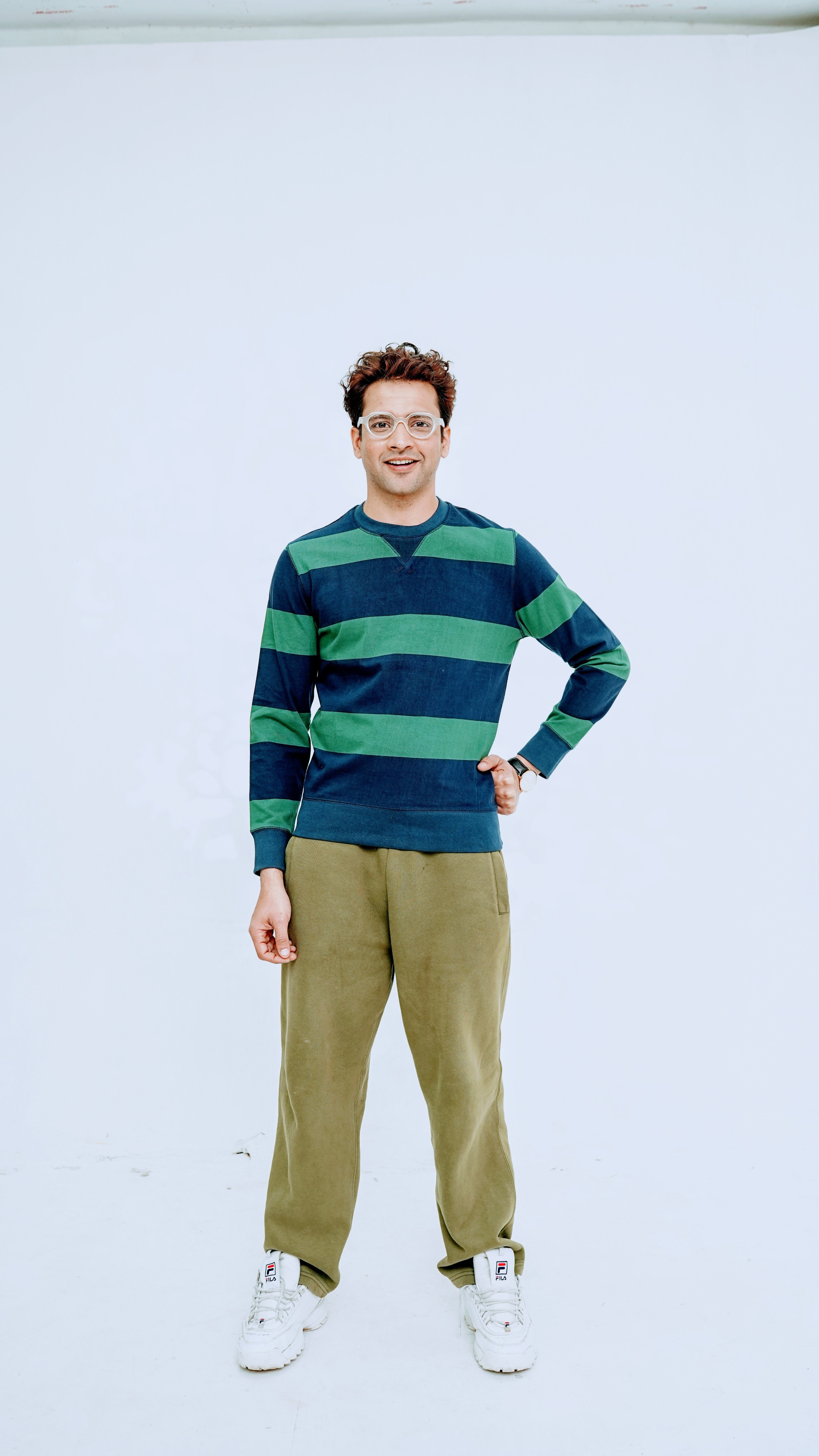 Blue Green Striped Sweatshirt