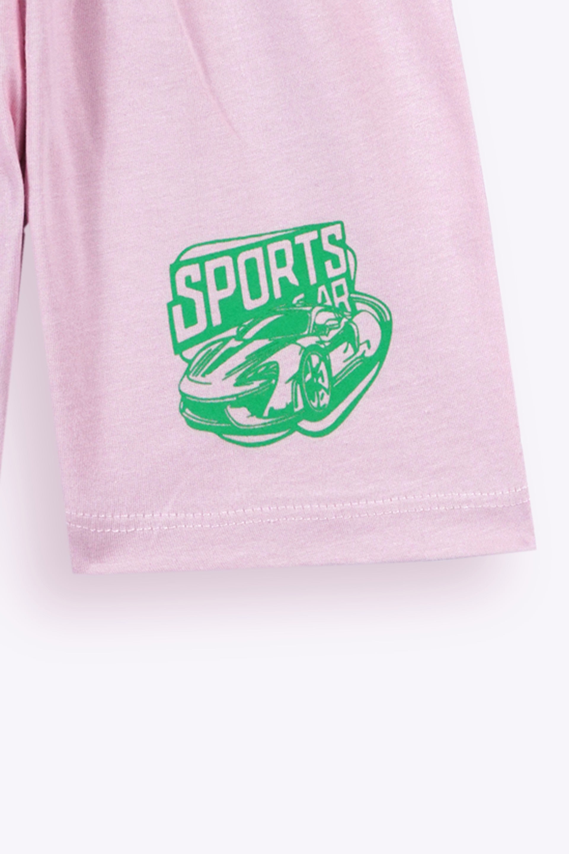 Car Print Shirt and Shorts Set – Pink