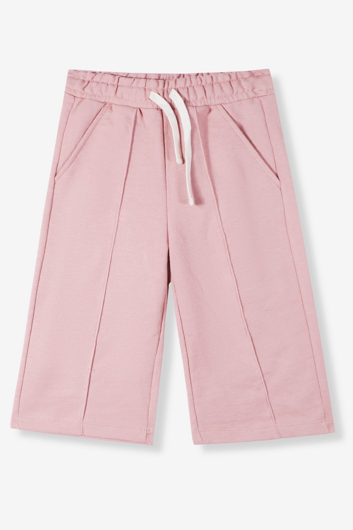 Girls' Wide-Leg Trousers – Light Pink