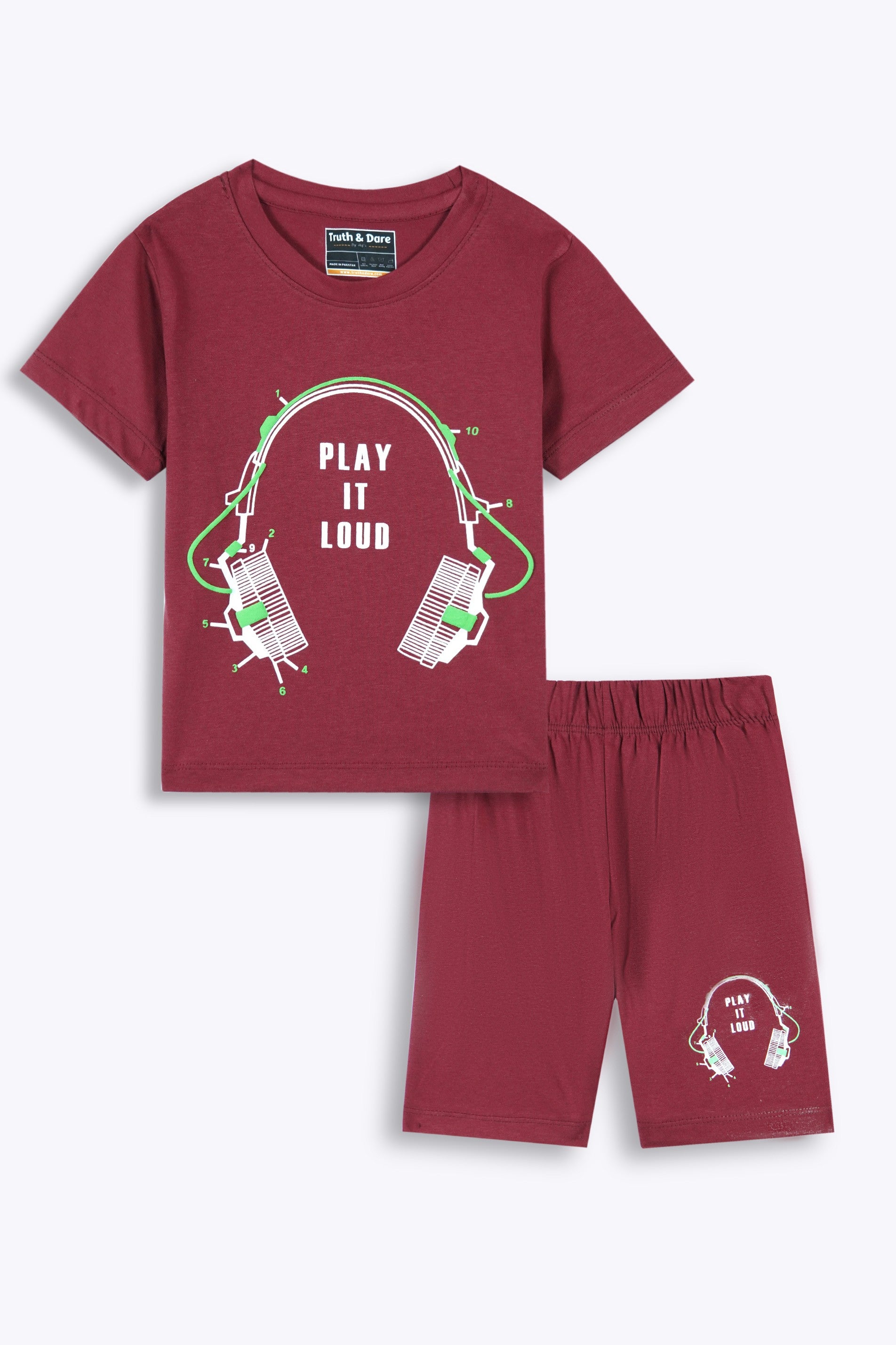 Maroon-  Shirt and Shorts Set