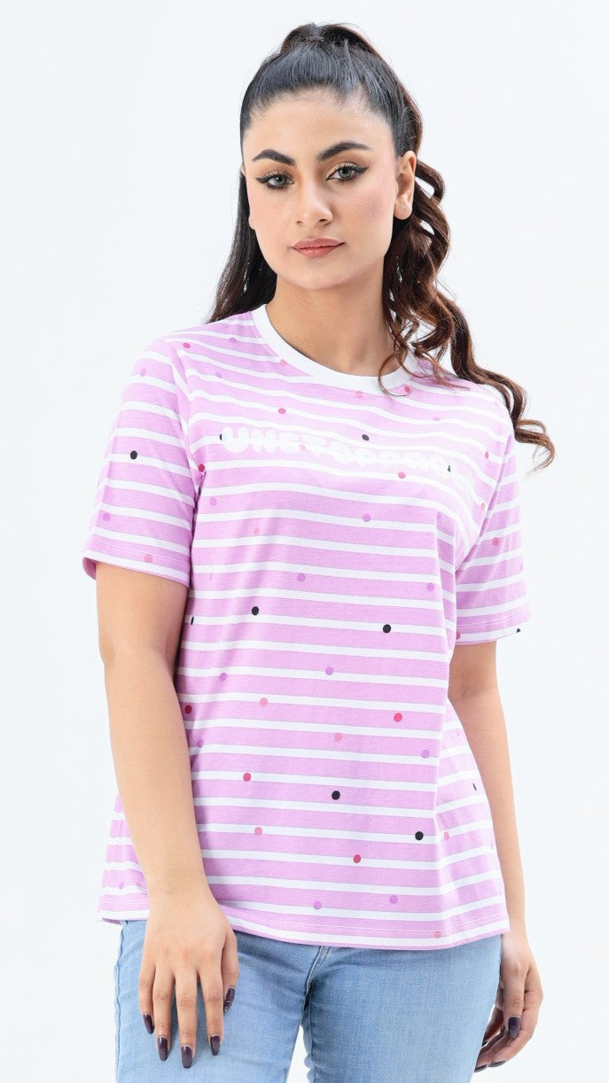 Women's Short Sleeves Stripted T-shirt