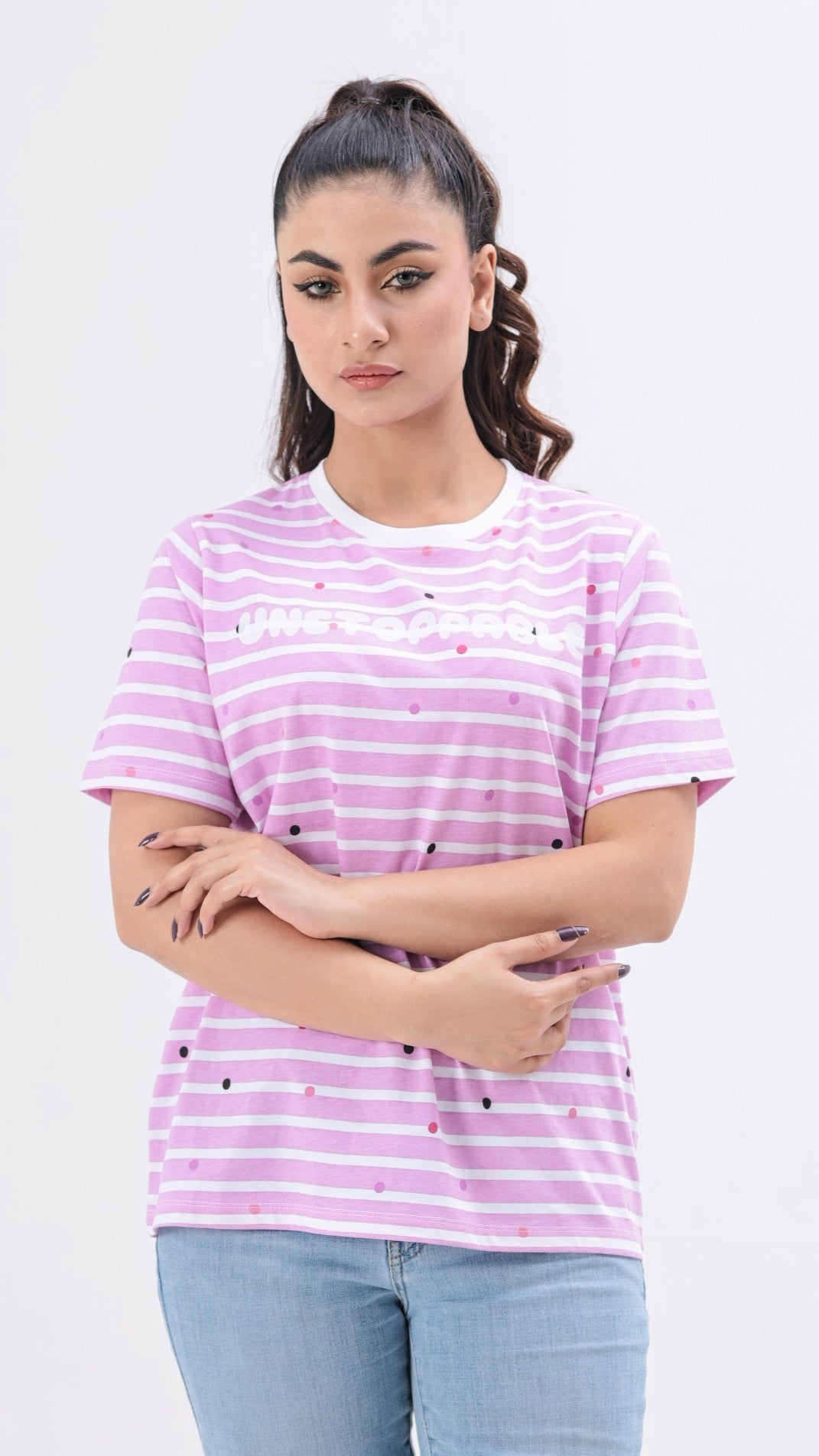 Women's Short Sleeves Stripted T-shirt