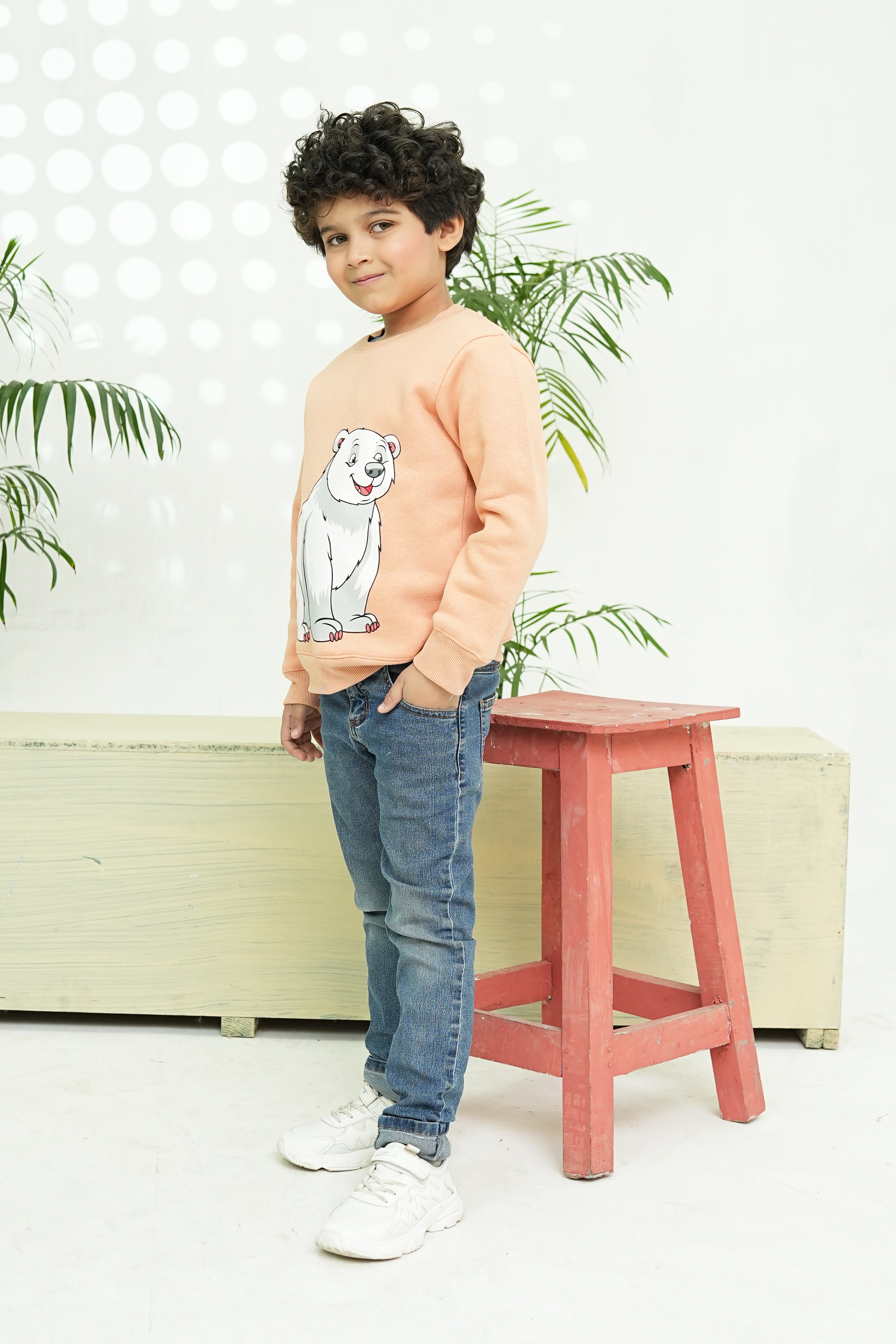 Peach Bear Printed Sweatshirt - Unisex