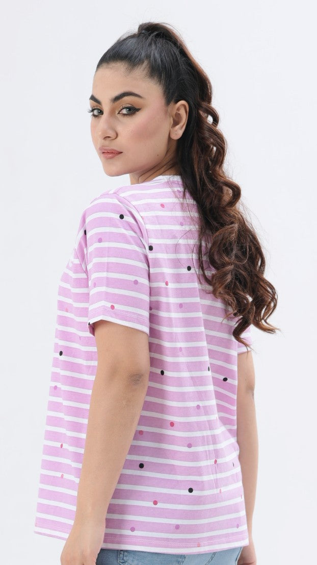 Women's Short Sleeves Stripted T-shirt