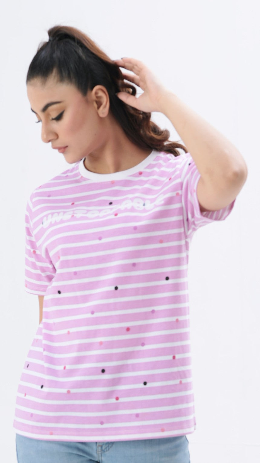 Women's Short Sleeves Stripted T-shirt