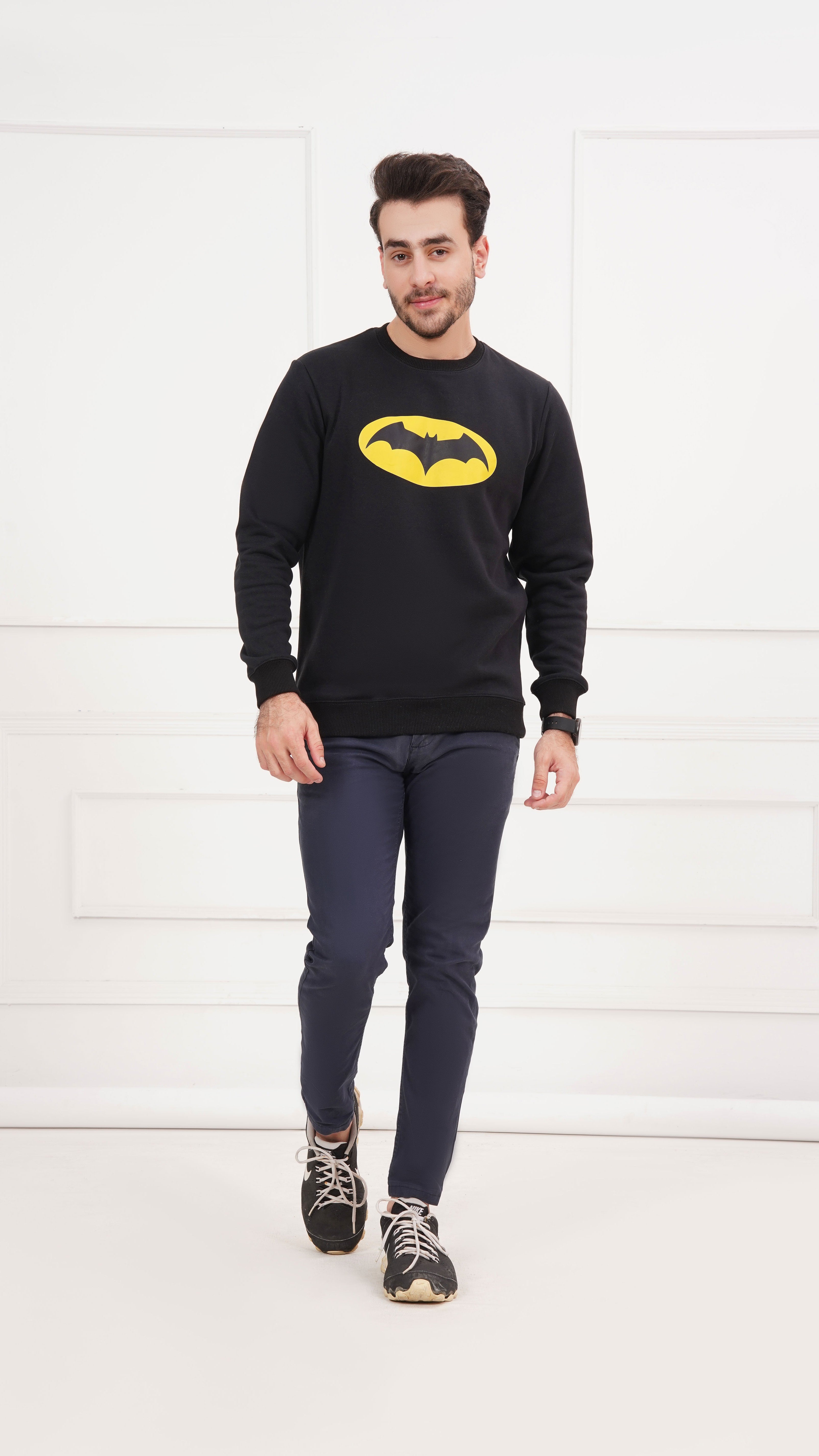 BLACK SWEATSHIRT with YELLOW BATMAN LOGO