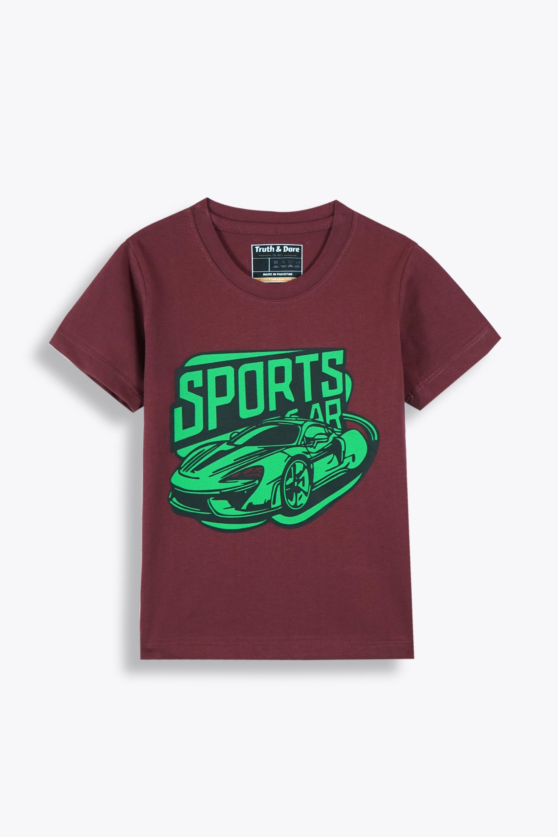 Printed Shirt and Shorts Set – Maroon (Boys)