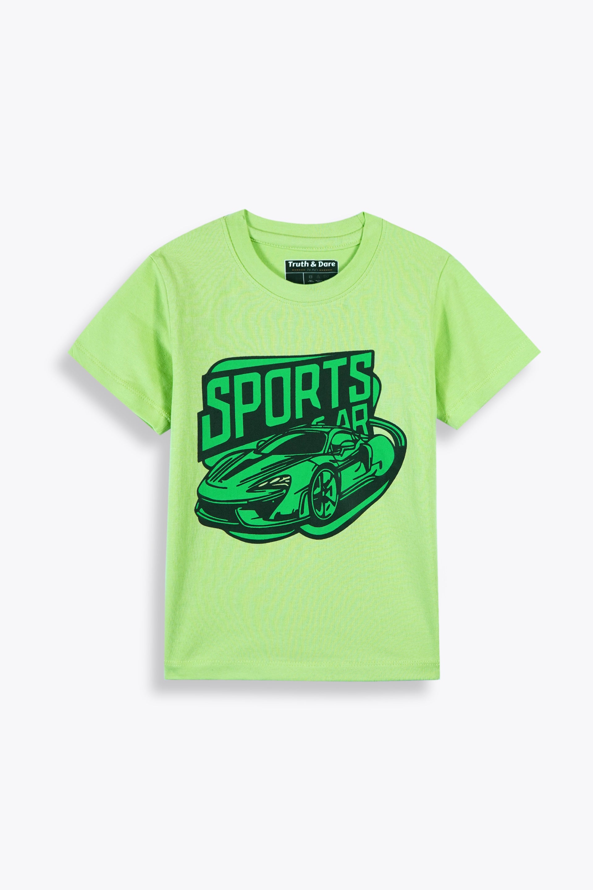 Cool Car Print Shirt and Shorts Set – Parrot Green (Boys)
