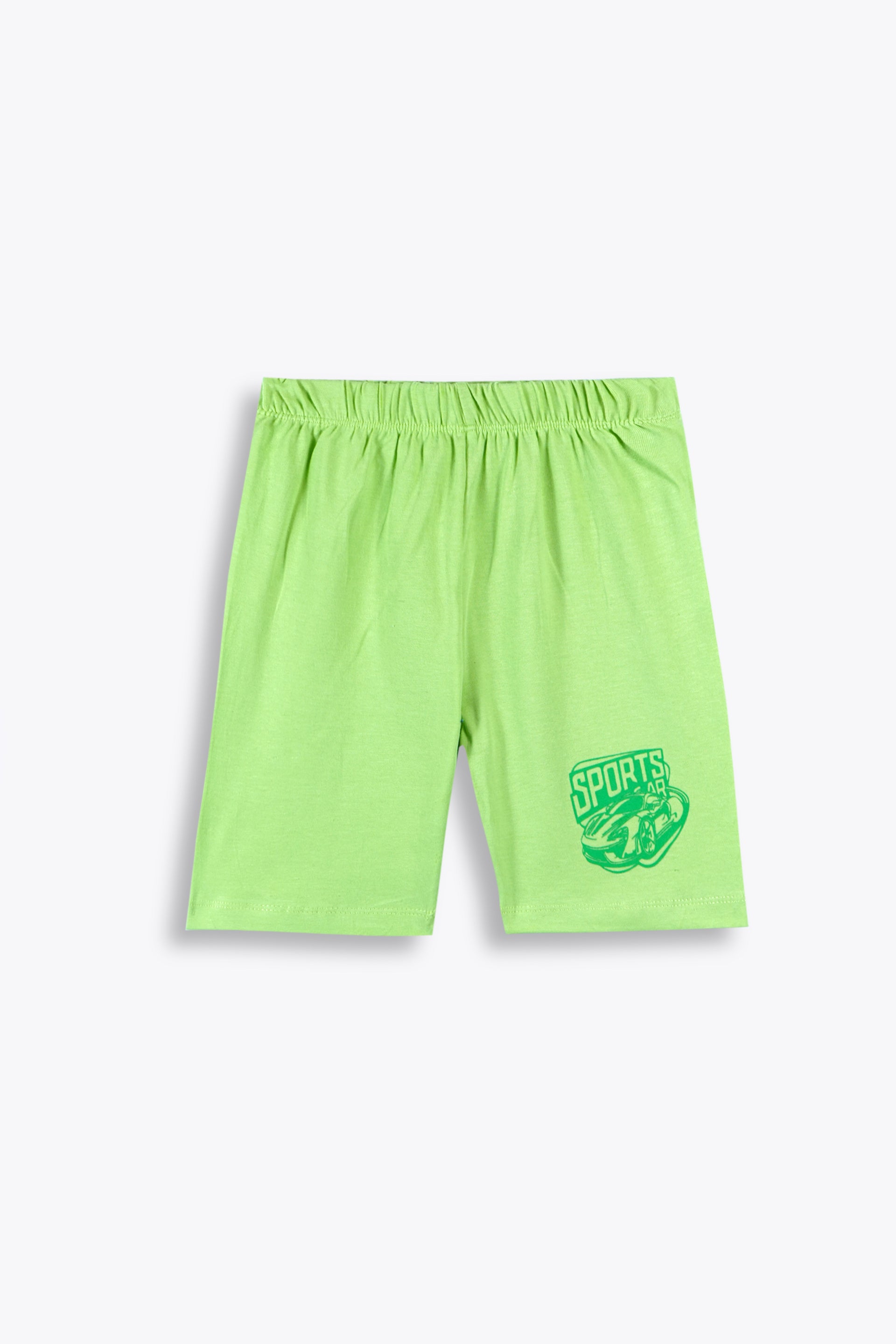 Cool Car Print Shirt and Shorts Set – Parrot Green (Boys)