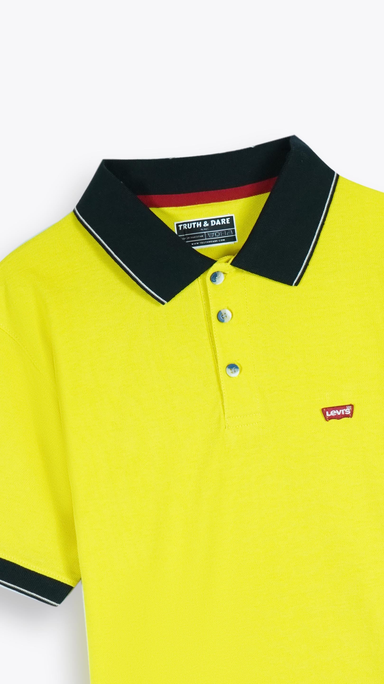 Yellow- Tipping Collar Polo Shirt
