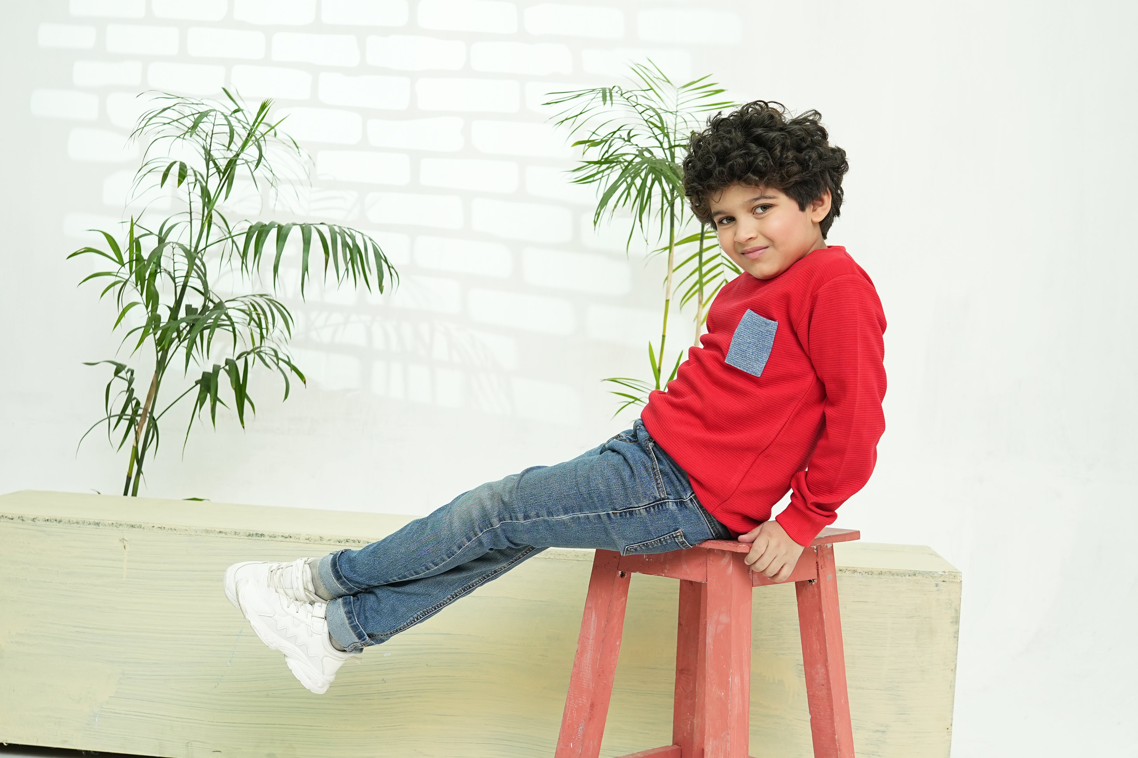 Kids Red Pocket Sweatshirt