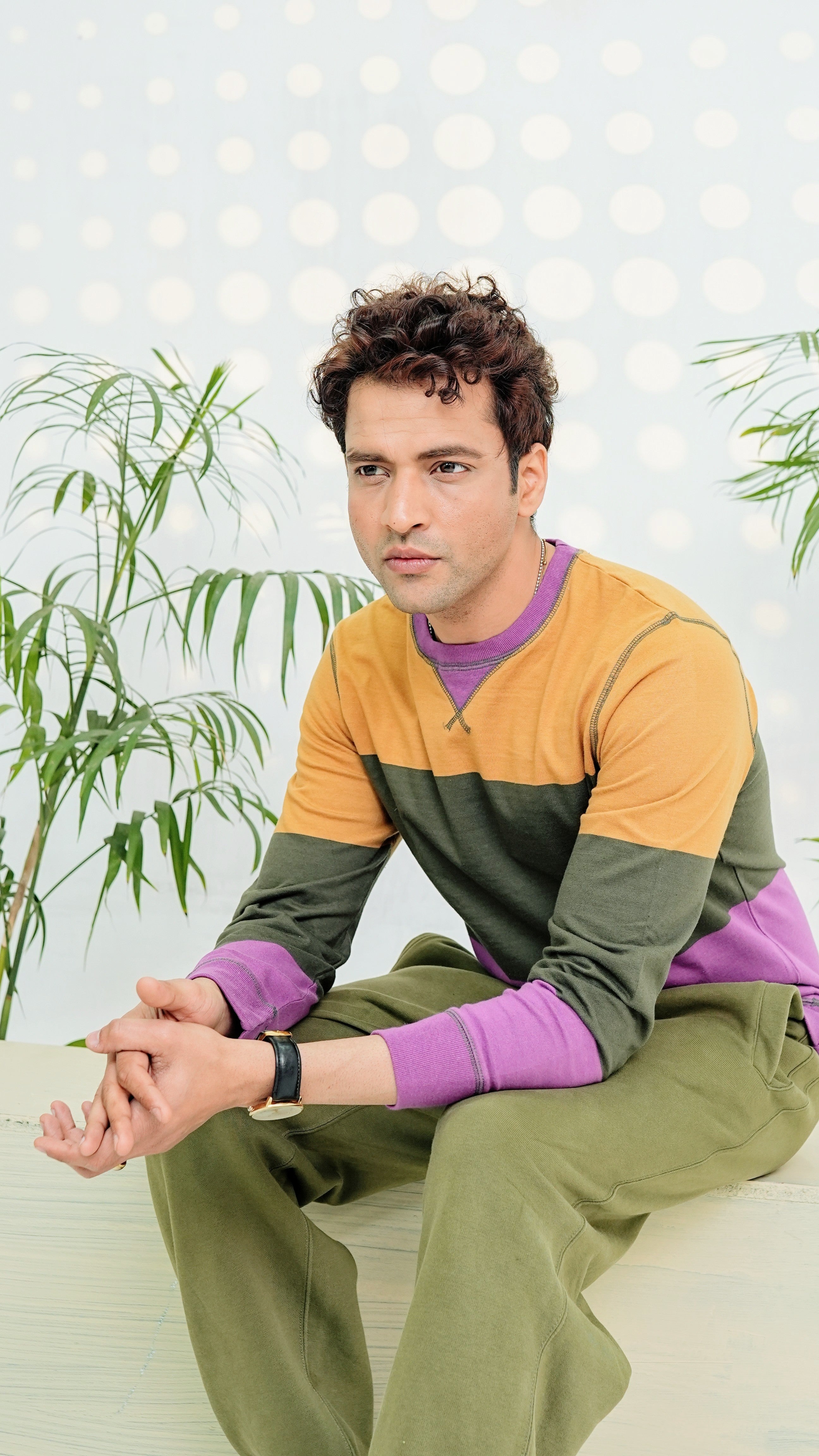 Striped Round Neck Casual Multicolor Sweatshirt