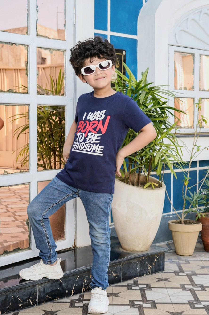 Boys Graphic T-shirt -  Navy Blue