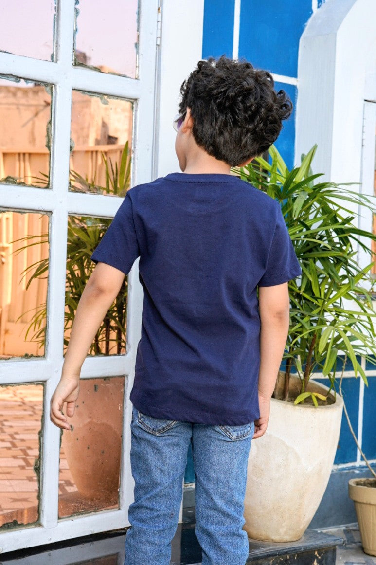 Boys Graphic T-shirt -  Navy Blue