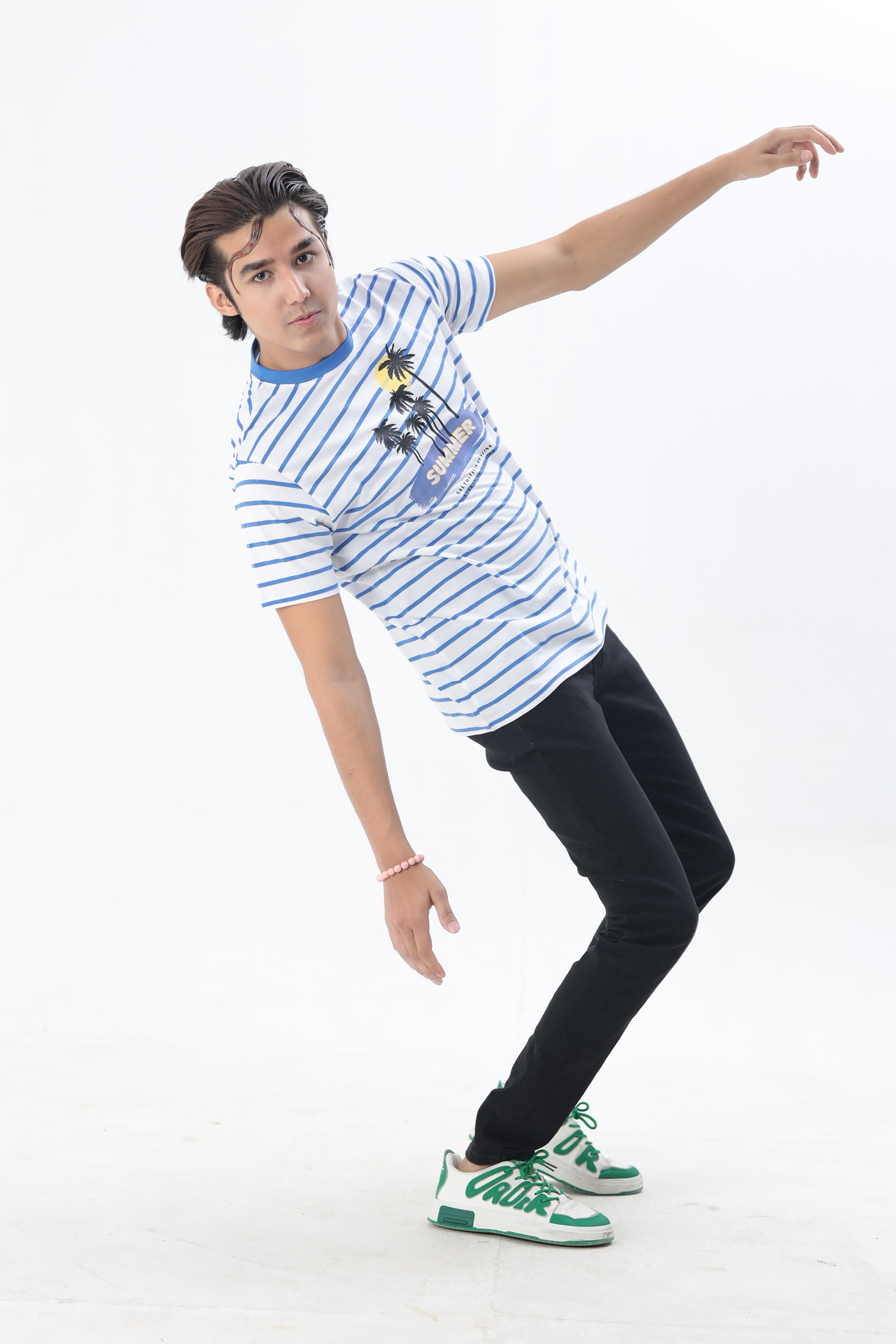 Men Stripped Tshirt with Print