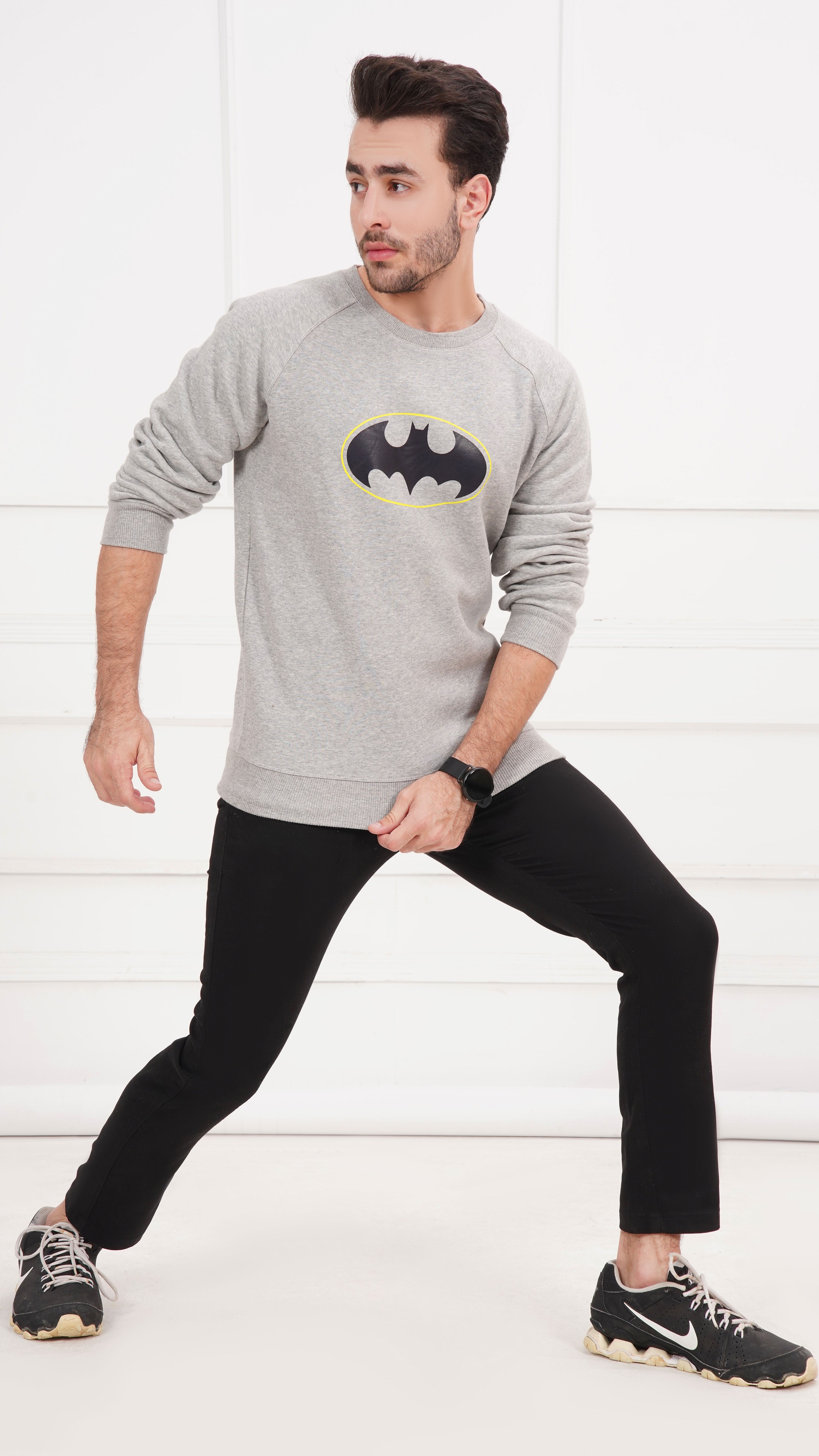GREY BATMAN SWEATSHIRT