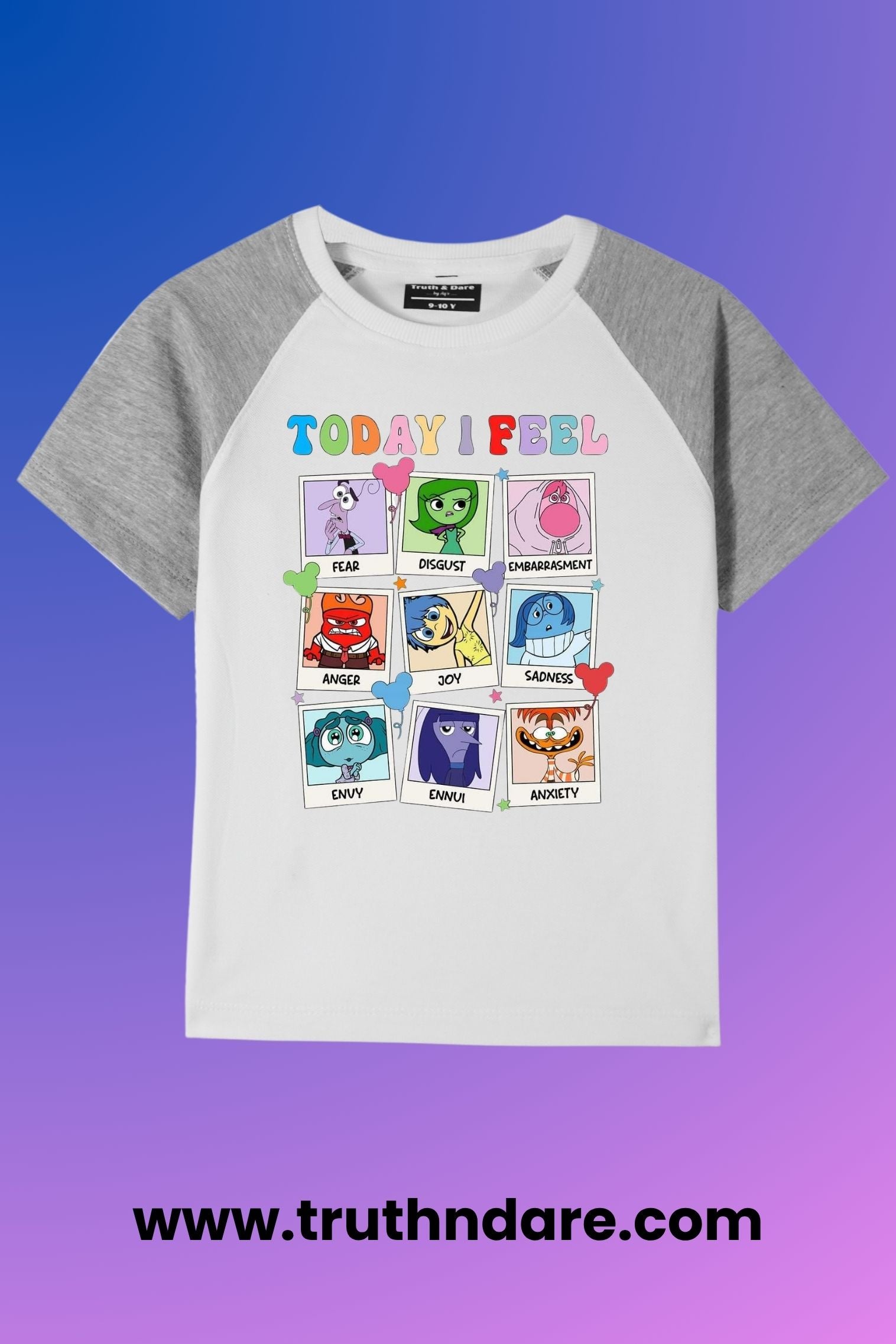 Inside Out 2 Emotional Group Movie Poster T-Shirt for kids boy girls